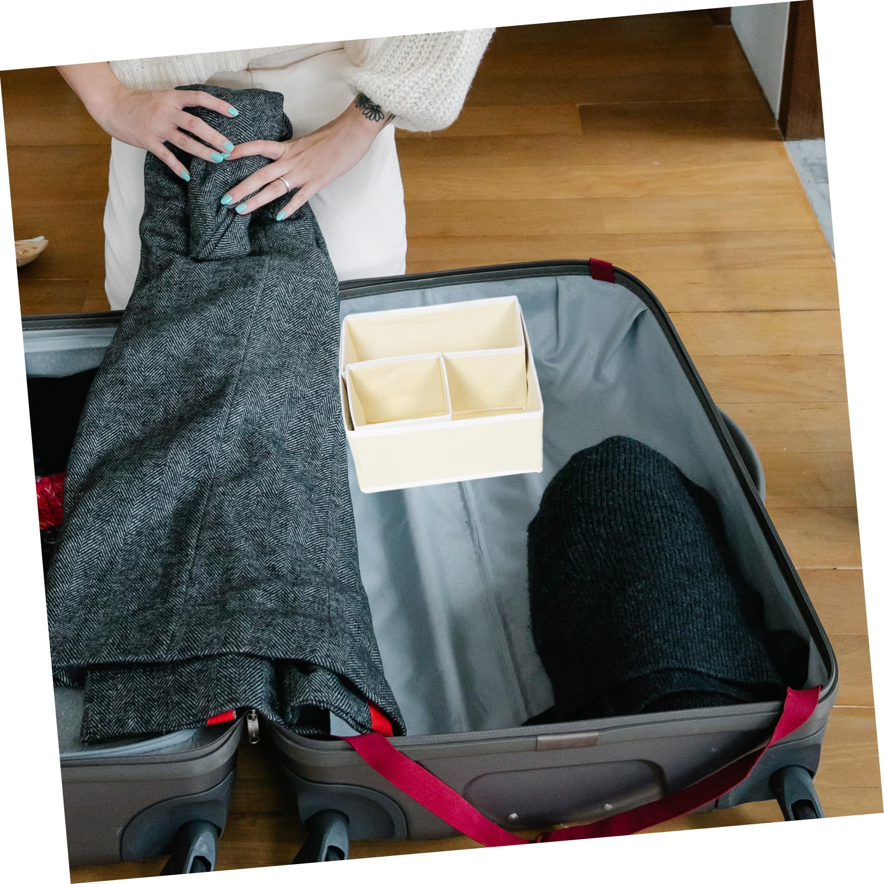 12 Stück Unterwäsche Organizer Boxen für Schubladen aus Vliesstoff