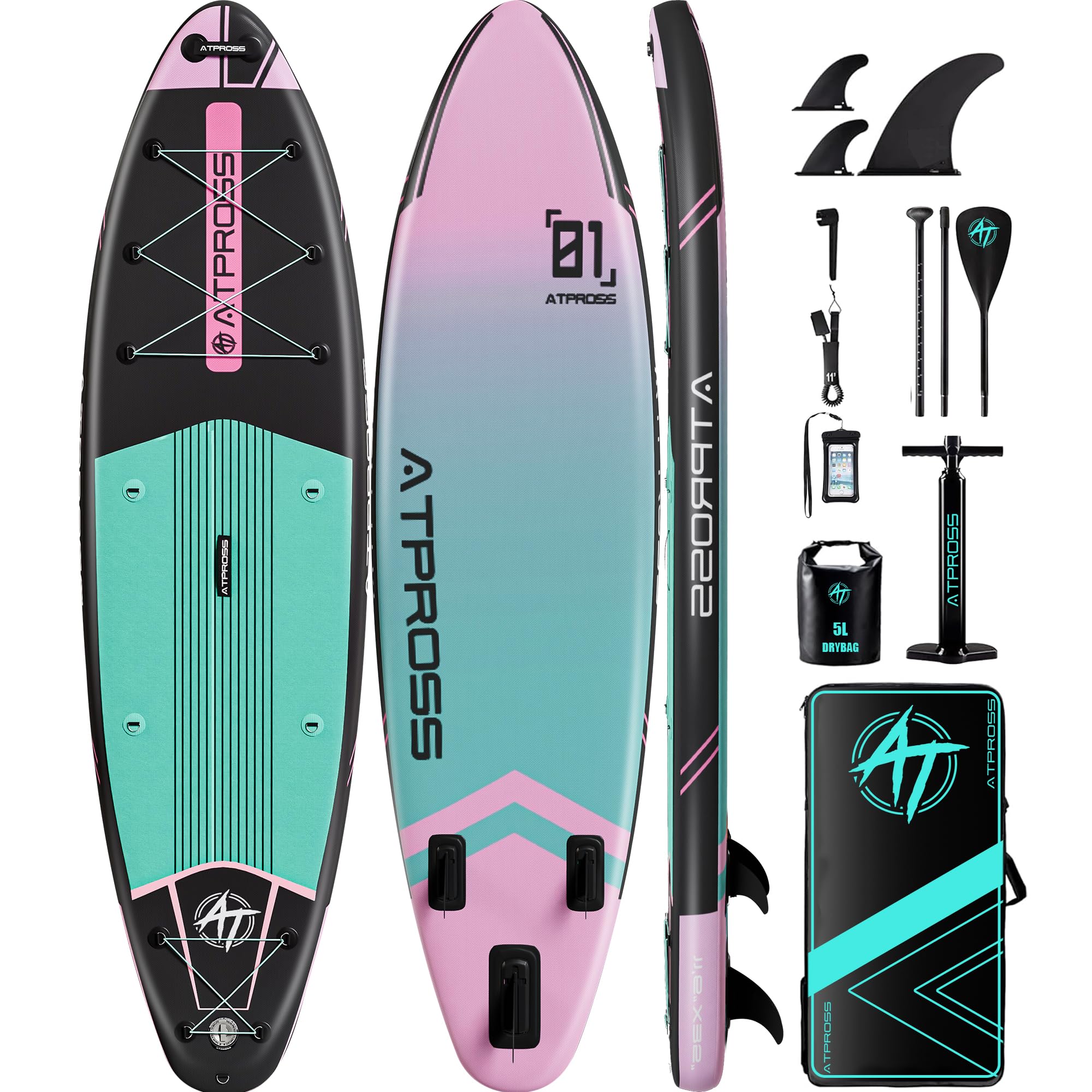 11'6"x35" Inflatable Paddle Board, 450lbs Extra Wide Stand Up Paddleboard for Adults with Premium SUP Accessories Kit & Backpack, Blow Up Kayak Non-Slip Stable Deck Boat for Yoga Fishing Surf