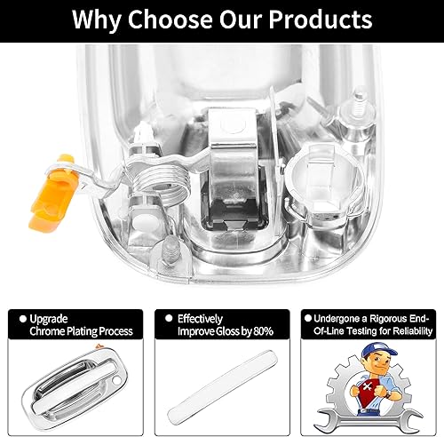 Miniatura 18 de Manijas de puerta exteriores, compatibles con Chevy Silverado Suburban Tahoe Avalanche 1999-2007, GMC Sierra Yukon, Cadillac Escalade, palanca