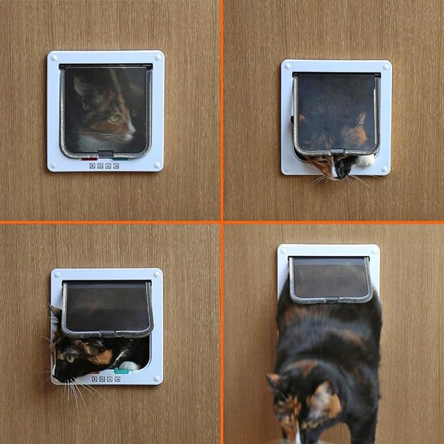 Foto 2 de 7 de Puertas para Perros Hua Puerta con Solapa para Gatos/Mascotas con Bloqueo De 4 Vías