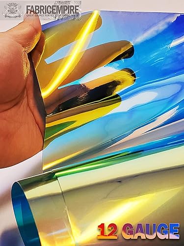 Miniatura 4 de Tela de vinilo de plástico transparente metálico de calibre 12 de 38 pulgadas de ancho vendido por The Yard (azul)