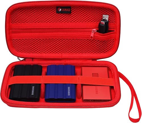 Miniatura 12 de XANAD Funda rígida para Samsung T7 /T9 / T7 Shield / T7 Touch 250GB 500GB 1TB 2TB 4TB State Drive, color negro Estuche negro para disco duro 1 en