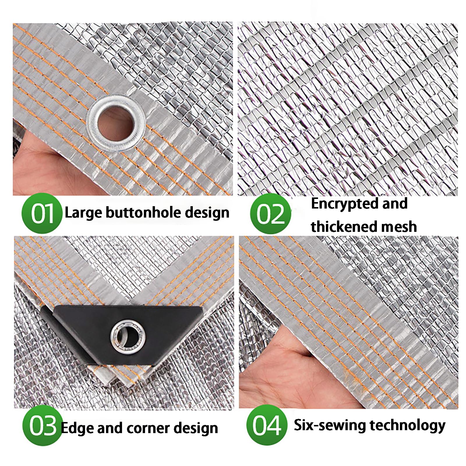 Tela reflectante de protección solar de 5 x 6 m, protección térmica resistente para invernaderos y patios, mejora el crecimiento de las plantas, resistente a los rayos UV, duradera y ligera