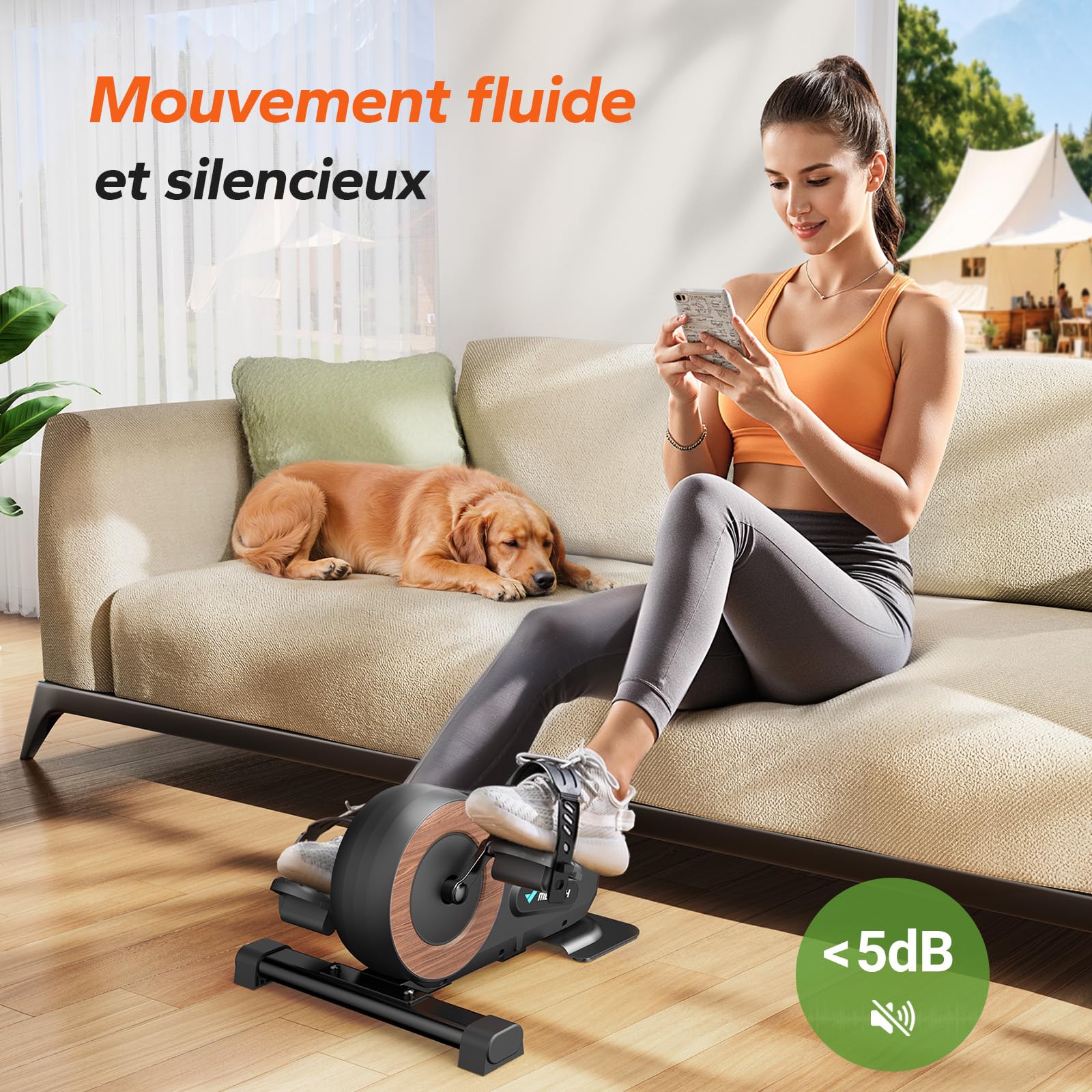 MERACH Pedalier D'Appartement,Mini Vélo D'Appartement,Vélo Bureau Maison Extra Silencieux avec écran LCD et 8 Niveaux de Résistance Magnétique Intelligente pour Bras et Jambes