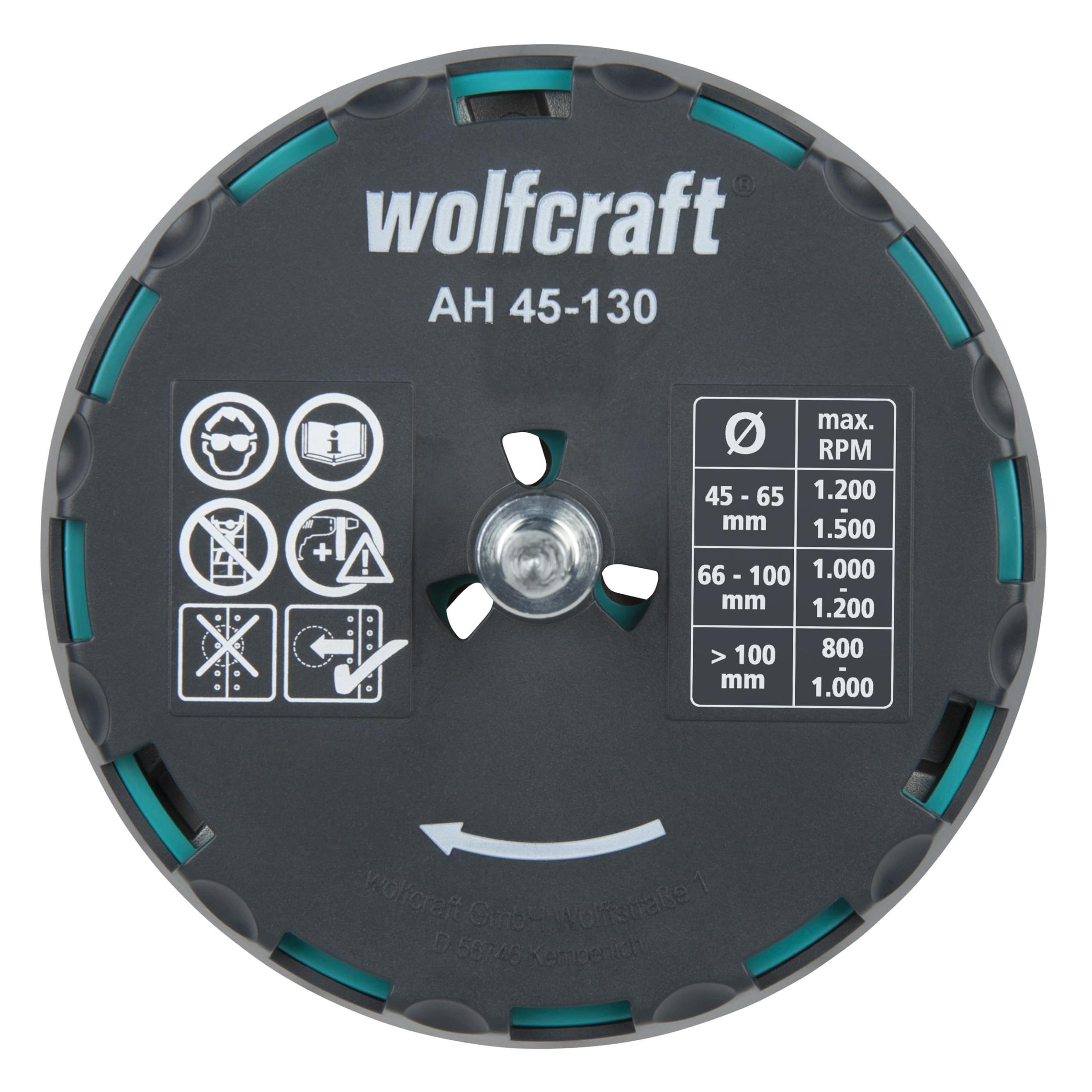wolfcraft Otwornica o synchronicznie regulowanej średnicy AH 45-130 I 5978000 I Do wycinania otworów o różnych średnicach w ramach prac remontowych i wykończeniowych