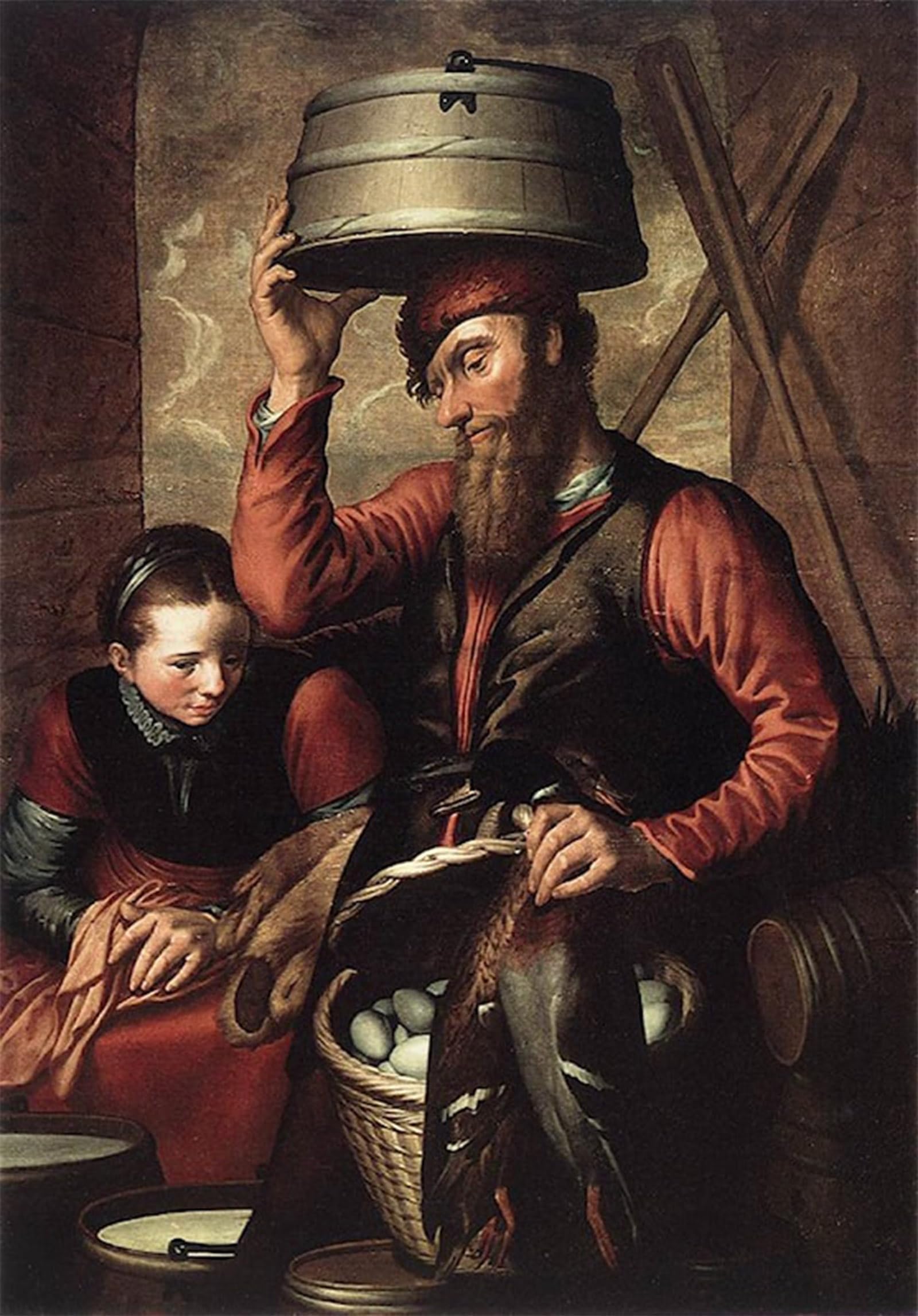 ARTXLXXBN Famous Prints Artwork Pictures Poster Painting Art Vendor of Fowl by Pieter Aertsen Artwork Landscape Pictures for Home Decor 60x90cm