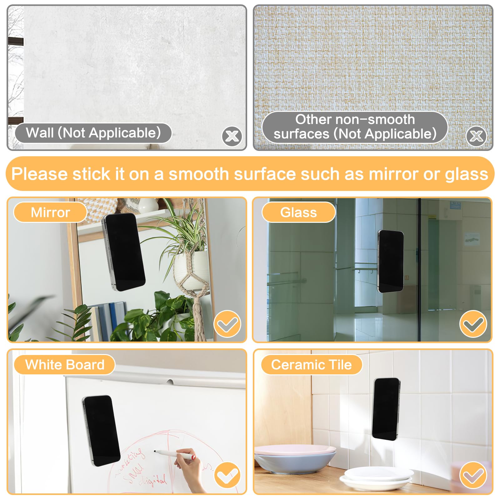 4 Supporti Ventosa Per Telefono - Silicone Trasparente, Adesivo, Per Video E Selfie - Foto 11