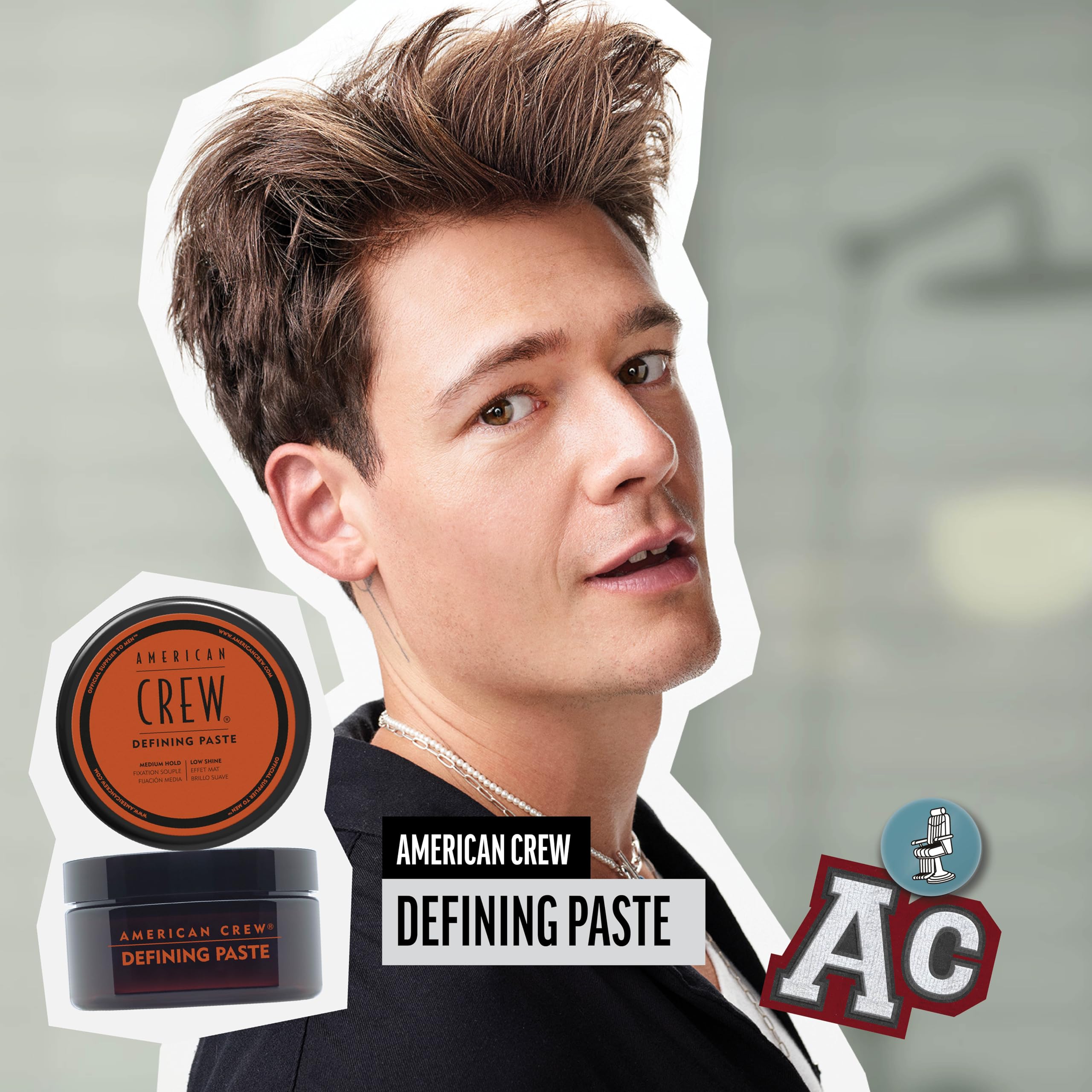 American Crew Defining Cera Pelo Hombre, Crema de Definición, Fijación Media y Brillo Suave, 85g (Paquete de 2)