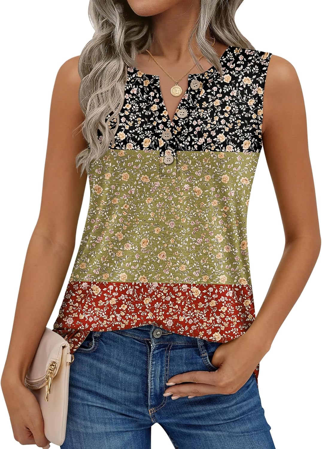 Zeagoo Womens Tank Tops Summer Sleeveless Tops Loose Button Henley Shirts Crew Neck Dress Casual 2026 Clothes - Image 6