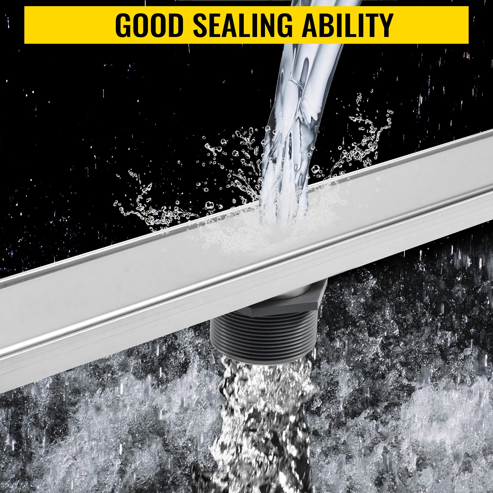 Buy VEVOR Linear Drain 304 Stainless Steel Floor Drain 24x2.75in Linear