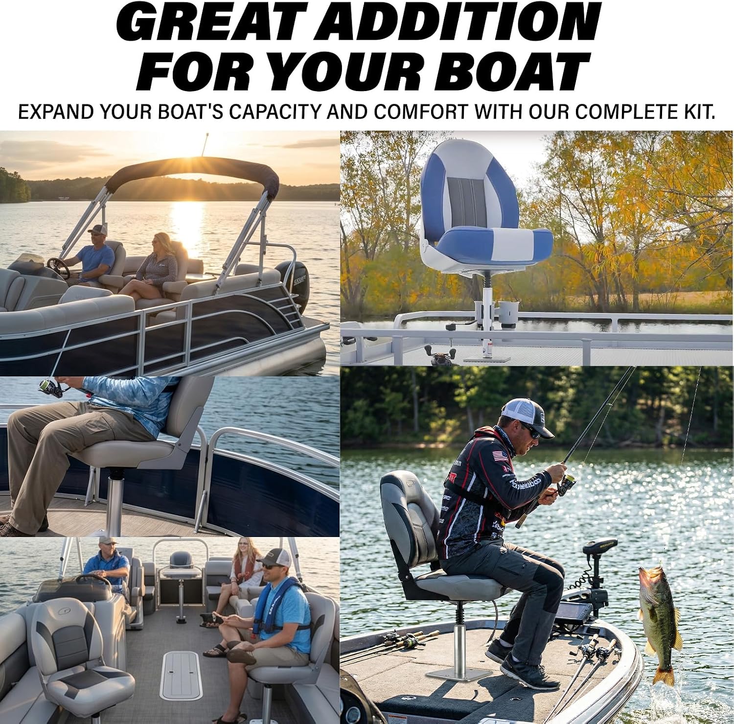 Boat Seat Pedestal Mount Kit | 13" Post & 7x7 Base | 3/4" Swivel for Fishing/Bass/Jon Boat Casting Seats