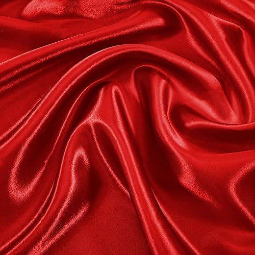 Miniatura 7 de Paquete de 12 servilletas de satén rojo de 17 x 17 pulgadas, servilletas de cena elegantes festoneadas, servilletas de mesa cuadradas, servilletas