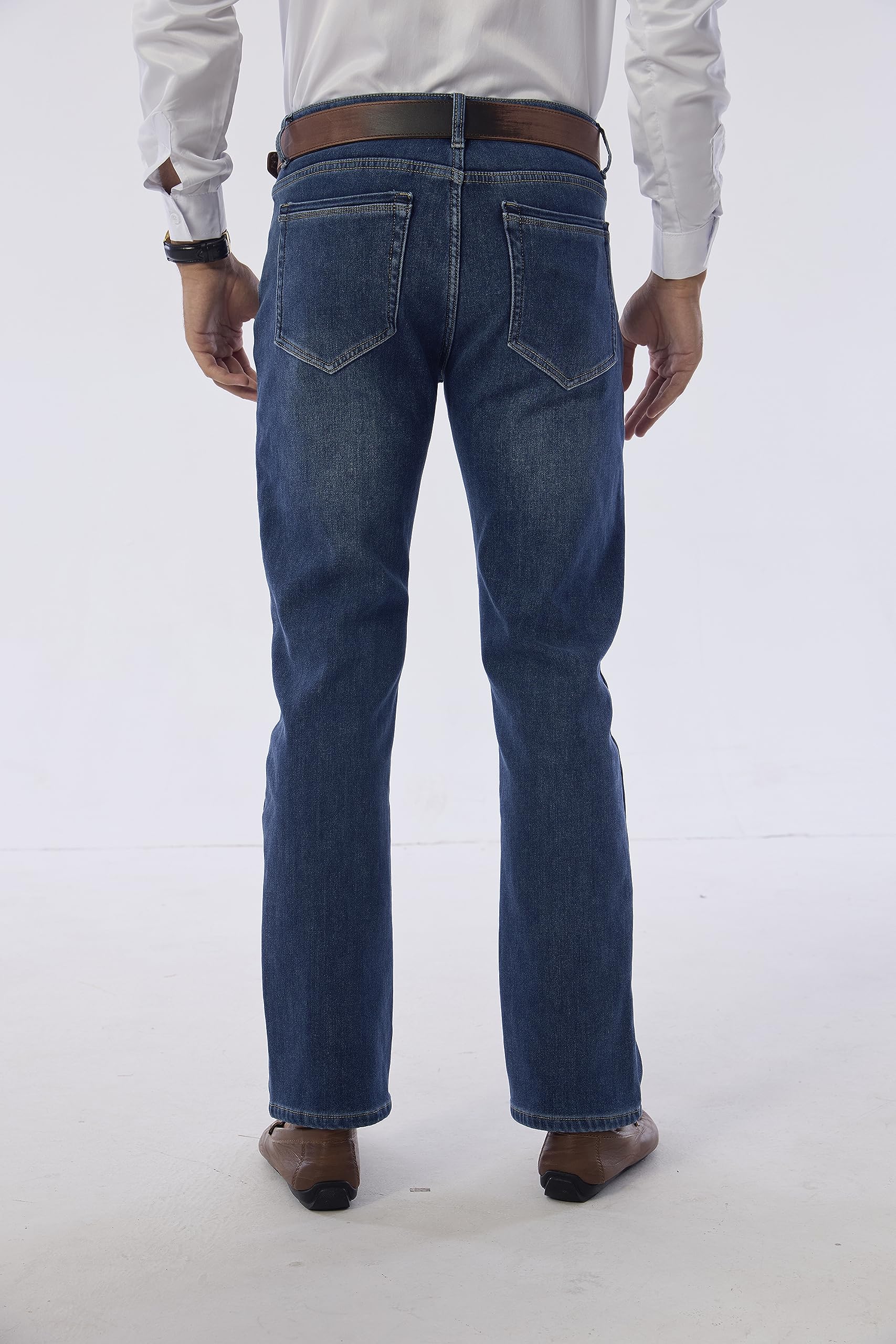 Fakanhui Jeans con forro polar para hombre, con forro polar térmico, con forro de franela, para negocios, casual, trabajo, jeans