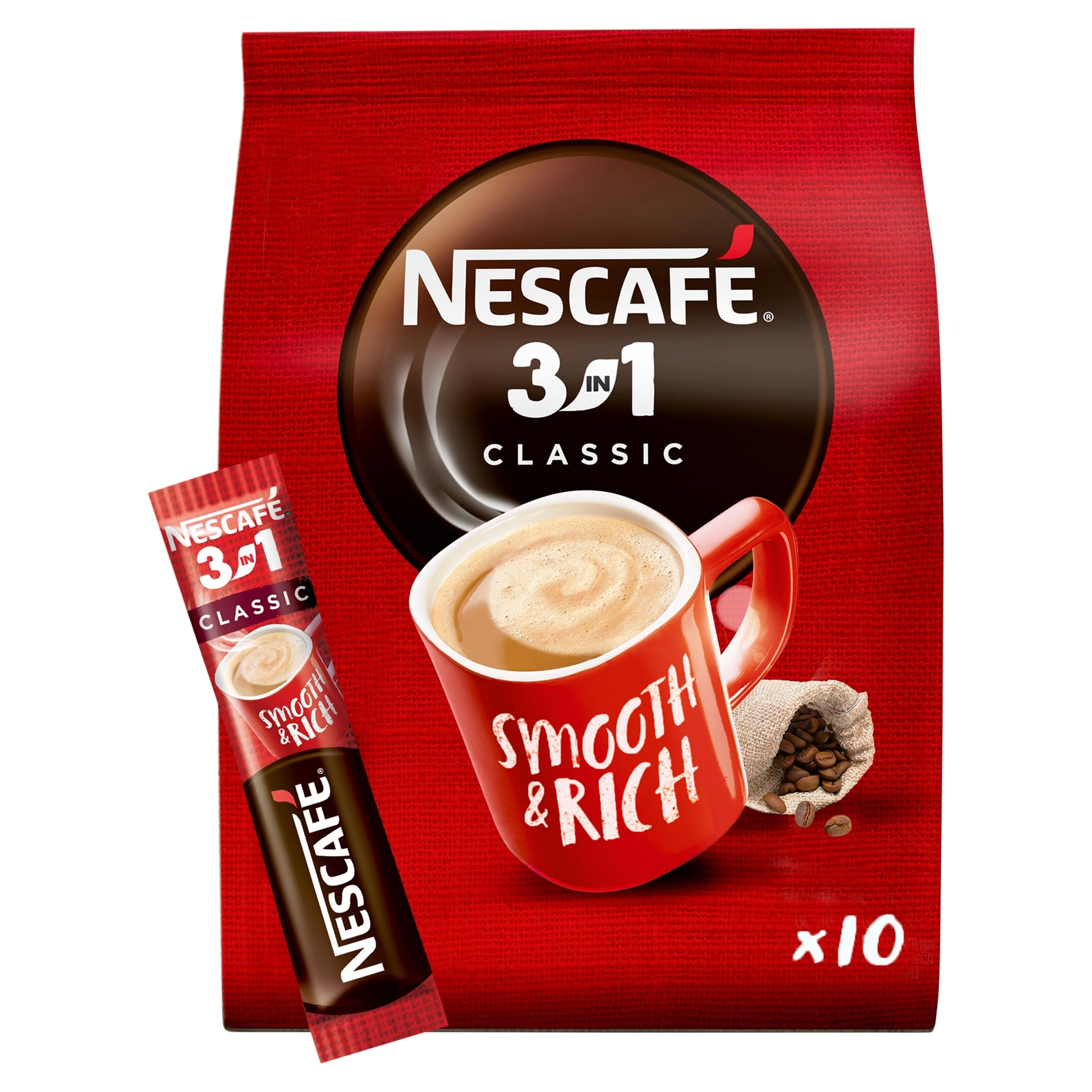 NESTLE Instant Coffee Nescafé Classic 3 w 1 (torba, 10 x 16,5 g)