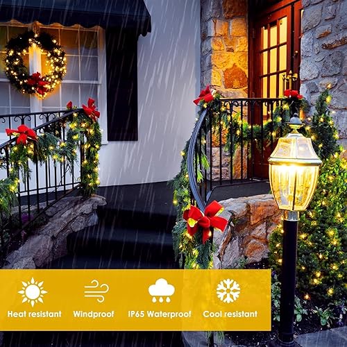 Miniatura 2 de Paquete de 2 luces solares de Navidad de 90 pies, cadena de 160 luces solares LED superbrillantes con 8 modos de iluminación, luz solar parpadeante