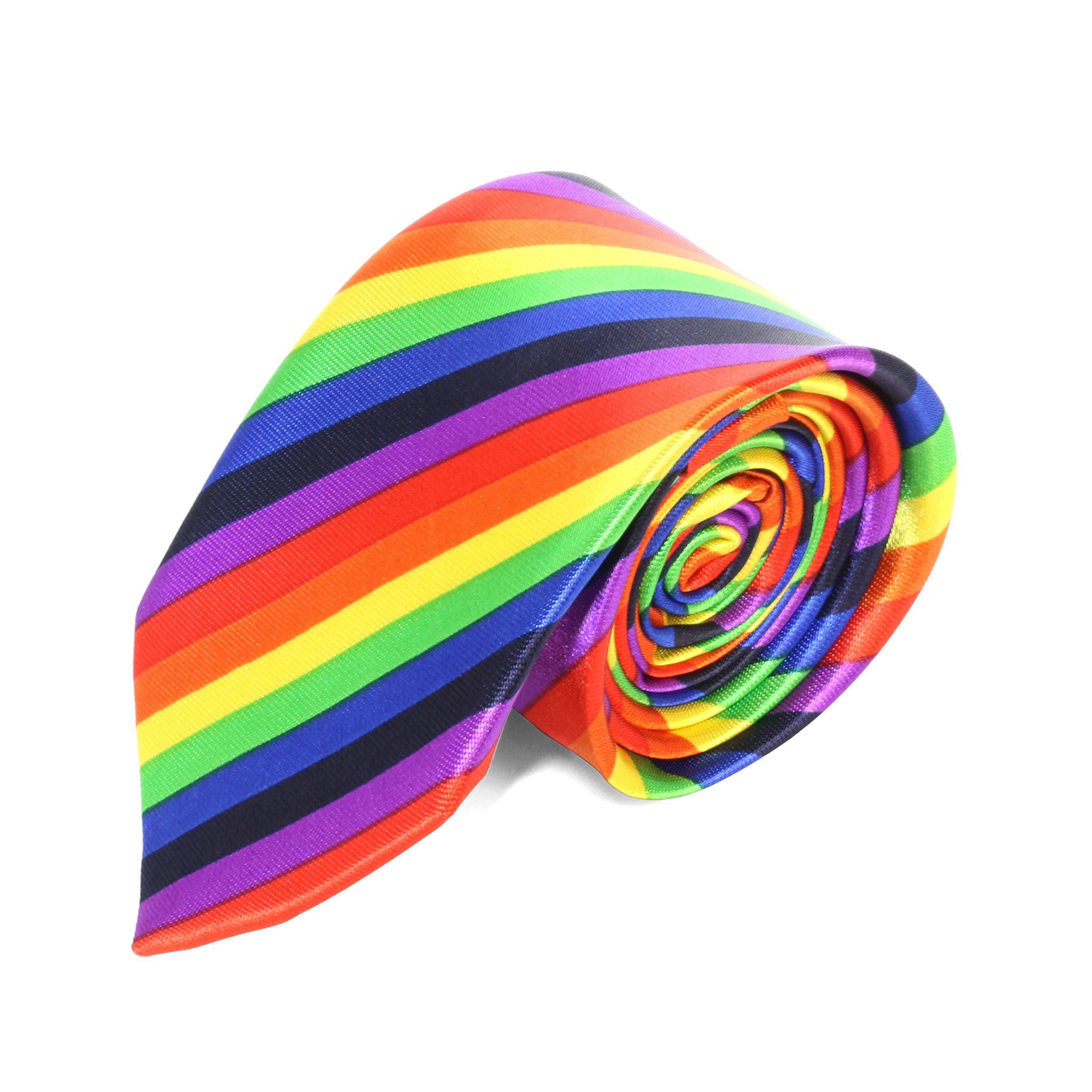 The Tie Co™ Mens Funny Novelty Printed Joke Fancy Dress Gift Ties (5 - Pride Rainbow)