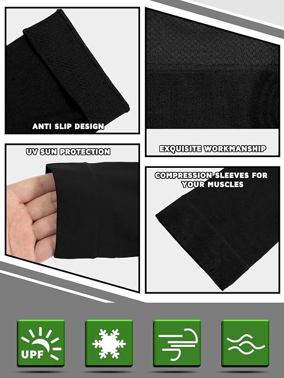 Foaincore 4 Pairs Cooling Arm Sun Sleeves