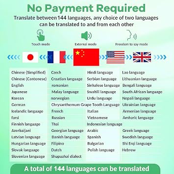 Ai Translation Earbuds Real Time,144 Language Translator Earbuds, Translating Earbuds, Bluetooth Headphones Translation Language Device for iPhone and Android Ear Bud Translator Travel Business