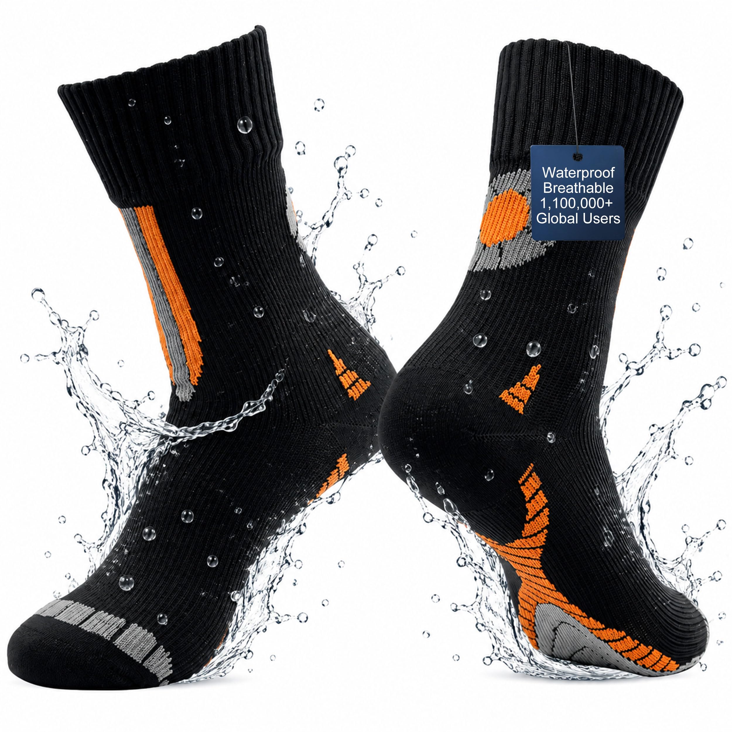 RANDY SUN Waterproof Breathable Socks, [SGS Certified] Unisex Skiing Trekking Hiking Wading Trail Socks
