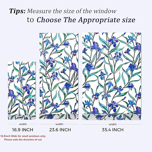 Miniatura 5 de Coavas Película de vidrieras para ventana Película decorativa 3D estéreo de privacidad para ventana, no adhesiva, película de adherencia estática