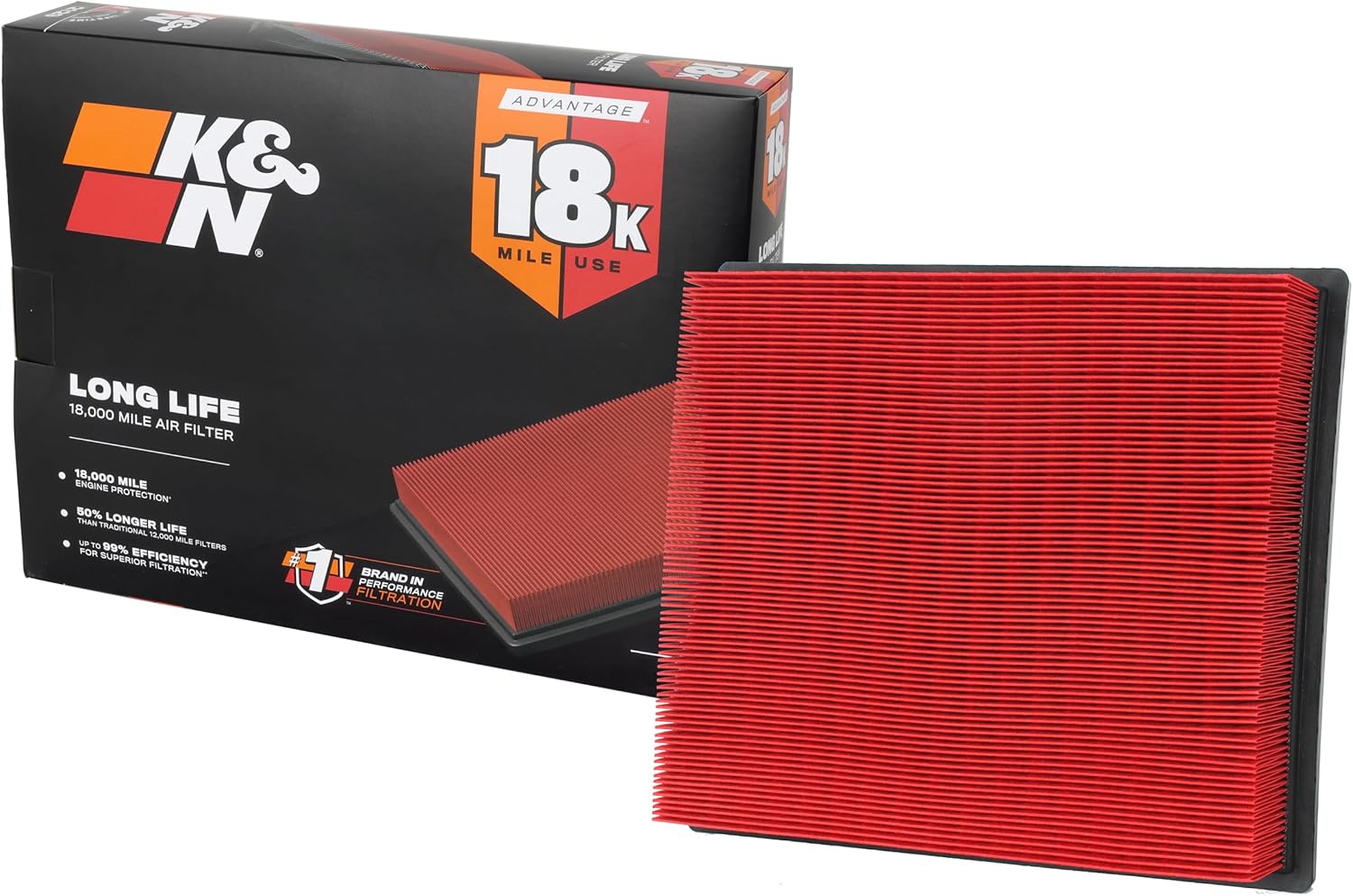 K&N Engine Air Filter: Long Life 18,000 Mile Replacement Air Filter: Compatible with 2014-2019 Toyota Truck and SUV V6/V8 (Tundra, Tacoma, Sequoia), KNA-5017