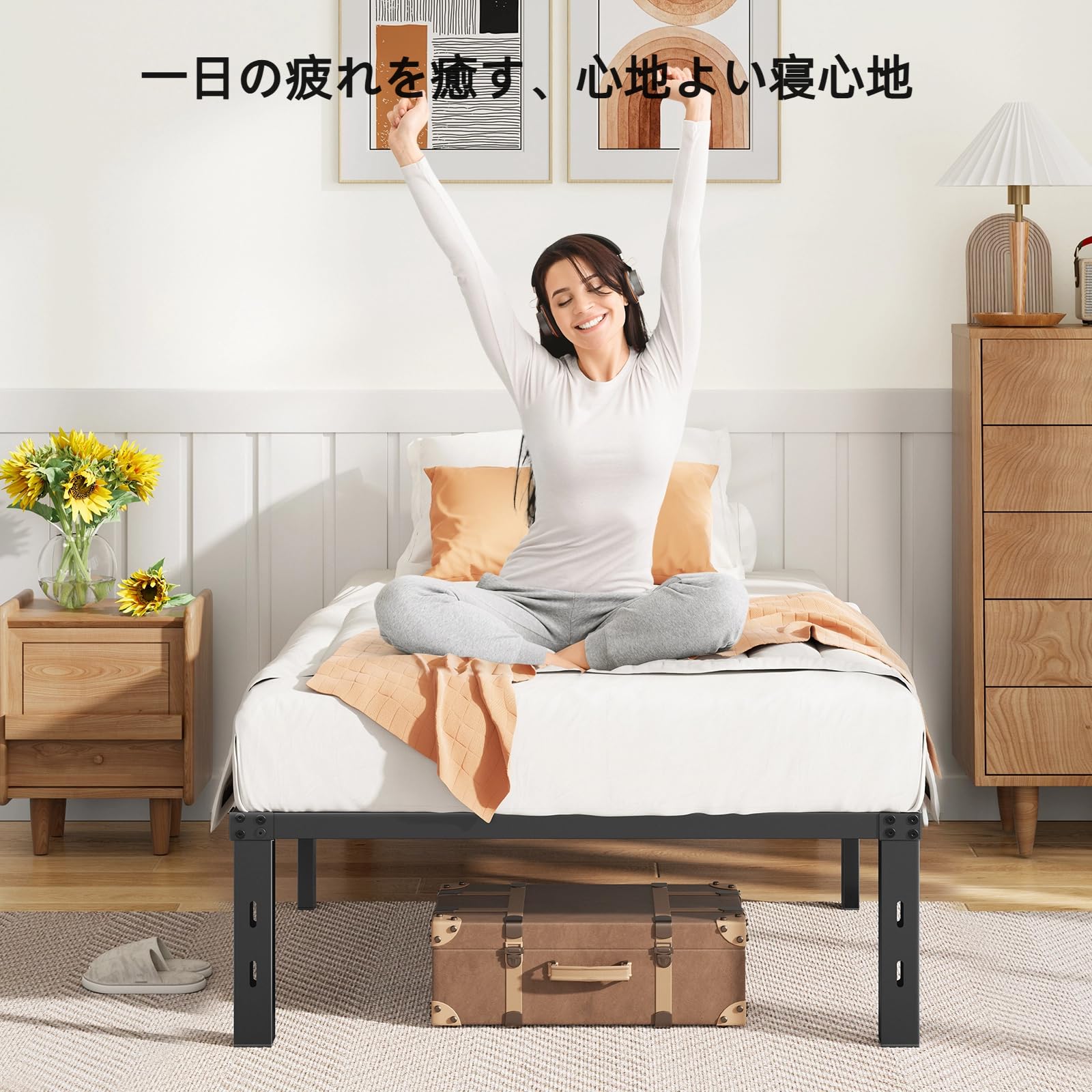 Amazon｜HUANUO(ファーノー) ベッドフレーム シングル パイプベッド 耐