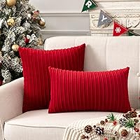 Vista 510 de UGASA - Juego de 2 fundas de almohada de terciopelo a rayas, funda decorativa para cojín con cremallera oculta para el hogar, sofá, dormitorio