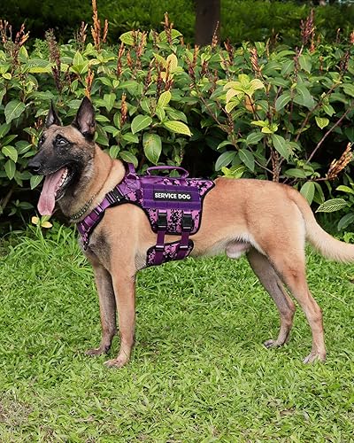 Miniatura 6 de PETNANNY Arnés táctico para perros, chaleco de servicio para perros de razas grandes, panel de gancho y bucle para parches para perros de servicio,