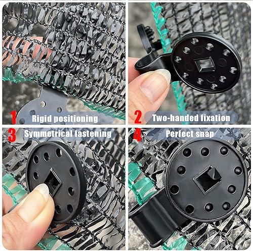 Miniatura 4 de Tenalleys 30 pinzas de plástico para sombra, pinzas de plástico negras para sombra de sol, red antipájaros, red de jardín, accesorios para sombra de