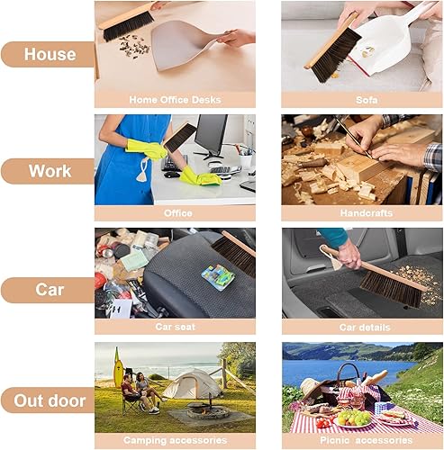 Miniatura 4 de Escoba de mano grande suave sin arañazos de 15 pulgadas para escombros de polvo en artículos de la casatrabajoexteriorinterior del