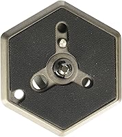 Vista 2 de Manfrotto 030VHS- 14 Placa hexagonal de liberación rápida con pin de localización VHS de 1/4 pulgadas - Reemplaza 3159