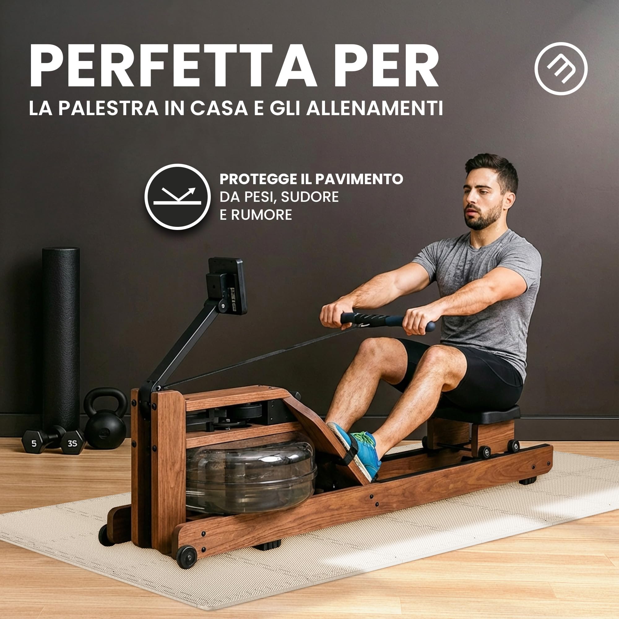 bemaxx Tappeto Palestra Tappetino Fitness da Ginnastica a Puzzle EVA | Pavimento Protettivo Incastro Tatami Allenamento Protezione Sport, Materassino Mattonella Pavimentazione per Home Gym Manubri