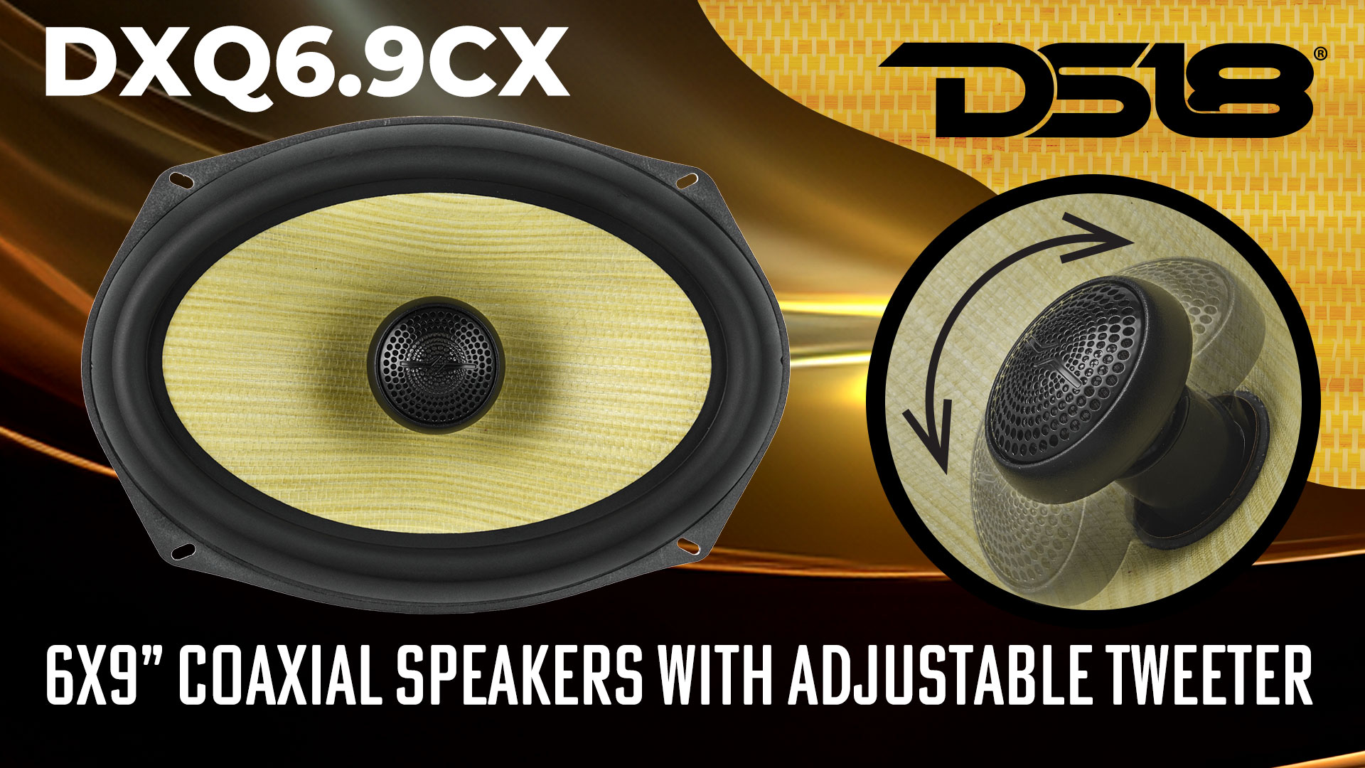 Amazon.com: DS18 DXQ6.9CX 6x9 Coaxial Speaker with Yellow Straw +