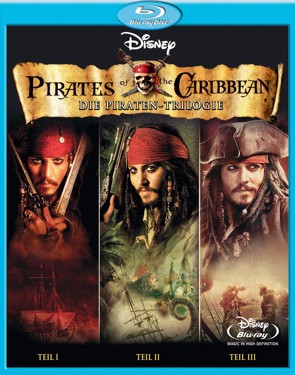 Pirates of the Caribbean Trilogie Blu-ray finis les flux coupés vivez l'aventure