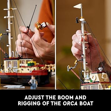 LEGO Ideas Jaws Set - Diorama Kit for Fans of The Classic Movie - Shark Toy - Movie Memorabilia Gift for Adults - Includes Orca Boat and Chief Brody, Hooper and Quint Minifigures - 21350