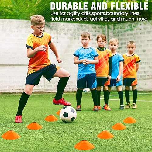 Miniatura 4 de Agility Ladder Speed Training Equipment Set-20ft Agility Ladder,12 Soccer Cones,4 Hurdles, Jump Rope, Running Parachute Basketball Football Soccer