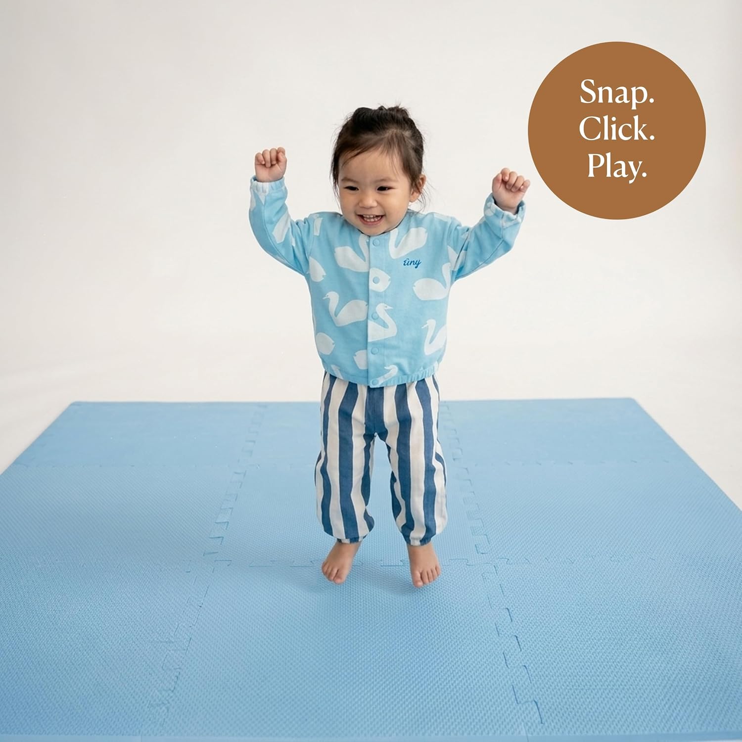 Toddlekind Playmat -Classic Foam Play Mat- 4 x 4 feet Premium Quality Foam Play Mat for Babies/Toddlers, Stylish, Non-Toxic, Odorless, Slate