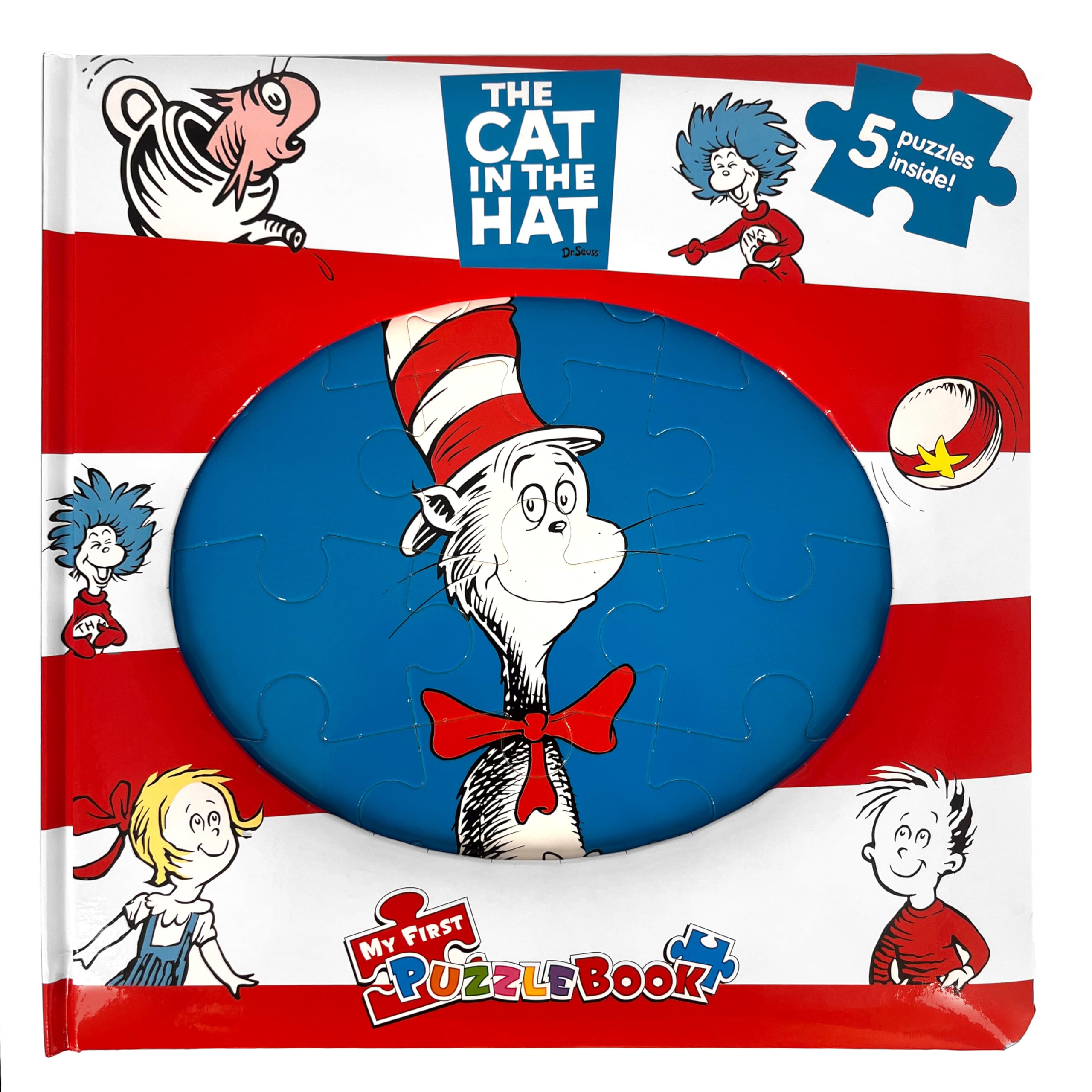 Dr. Seuss The Cat in the Hat My First Puzzle Book - Jigsaw Puzzles for kids, 10-page board book, 5 puzzles to enjoy