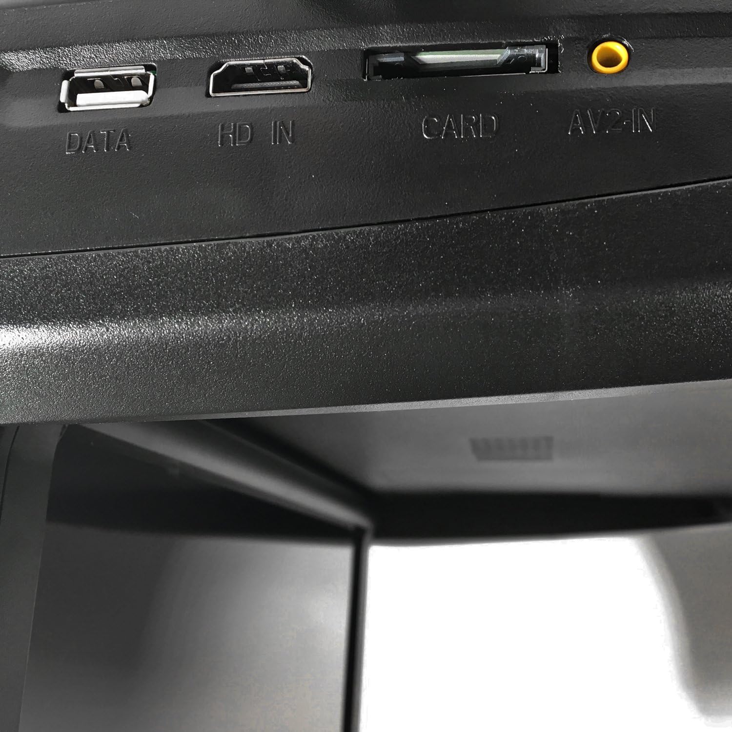 Close-up of ports on Gravity GR-13.7DV monitor