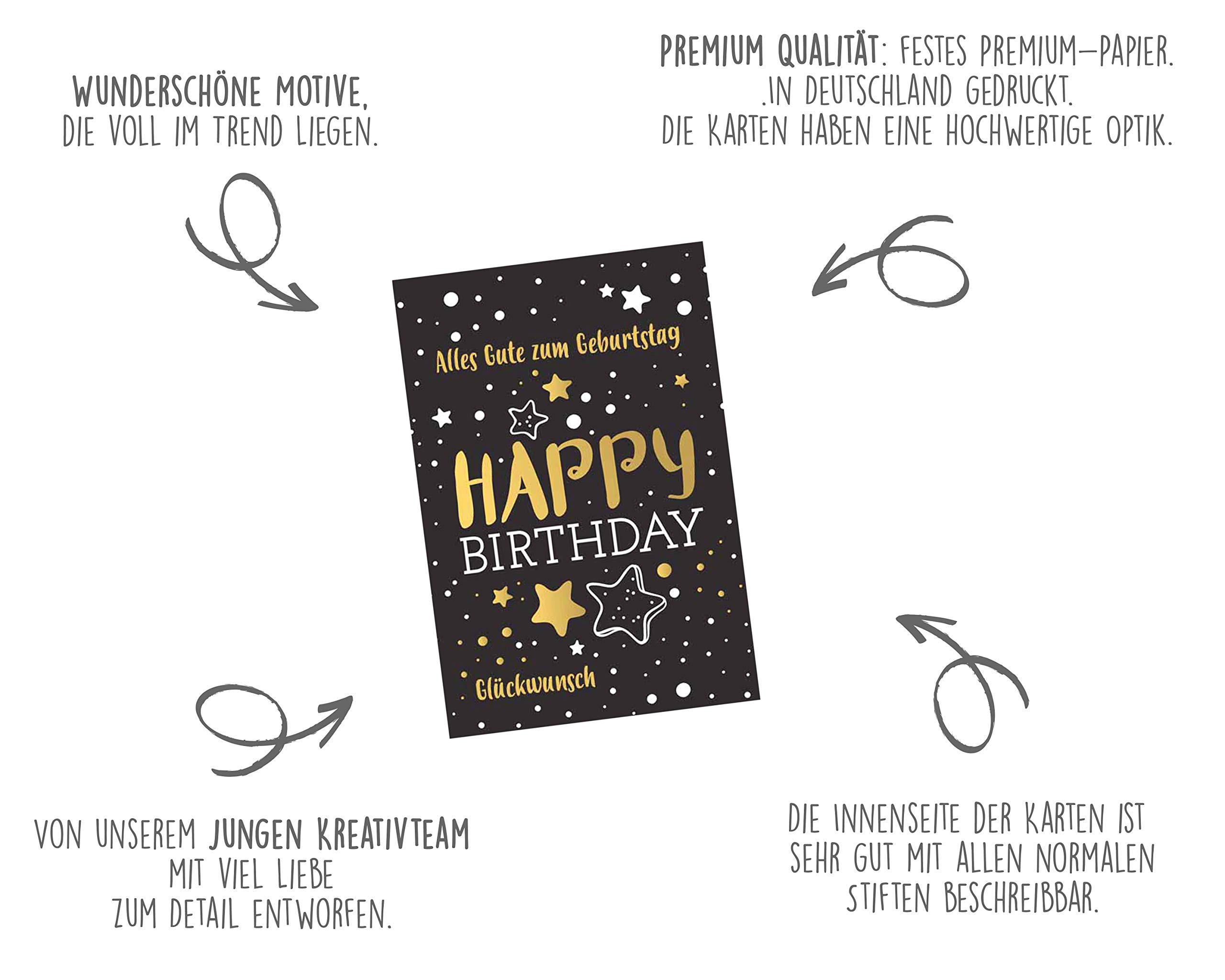 Set Di Biglietti Di Auguri Quadrati Di Buon Compleanno Con Scatola Regalo Realistica