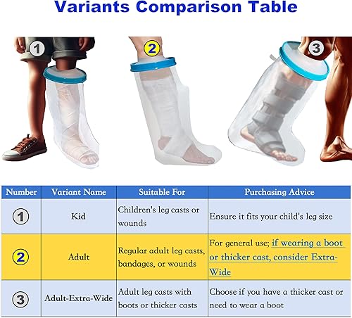 Miniatura 7 de Funda 100% impermeable para la ducha, protector reutilizable para piernas cortas para adultos, fundas para piernas de ducha, bolsa de fundición para