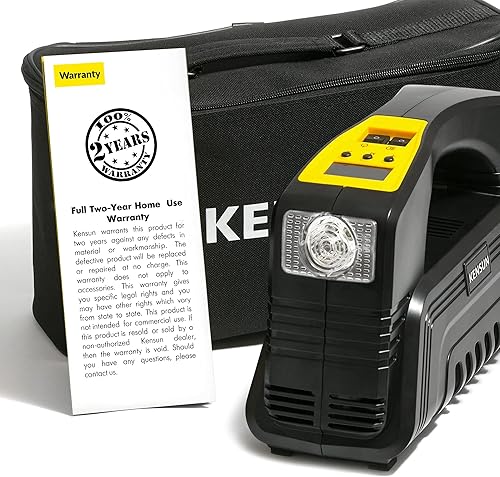 Miniatura 3 de AC/DC acción rápida portatil compresor de aire inflador de neumáticos Kensun con visualización digital para auto y casa (110 V) (12 V), 1 fl oz/min.