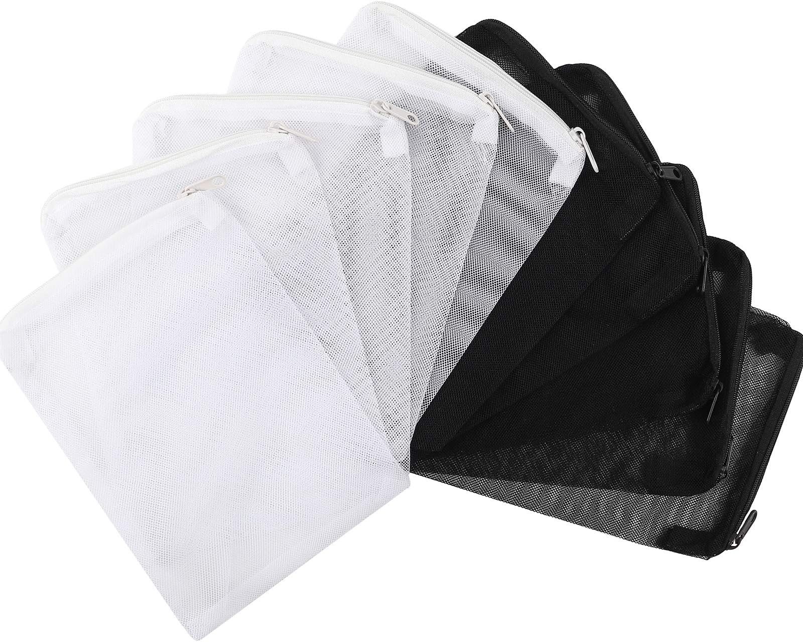 DEPEPE 10pcs Aquarium Filter Bags (5 Black + 5 White) for Activated Carbon, Biological Spheres, Ceramic Rings and More - Clean and Recyclable