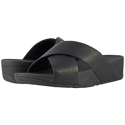FitFlop Lulu Cross Slide Leather Sandals Women