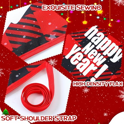 Miniatura 3 de Suhine 12 delantales de Navidad rojos y negros a cuadros, delantales rústicos de cocina de Navidad con patrones y palabras para mujeres y hombres,