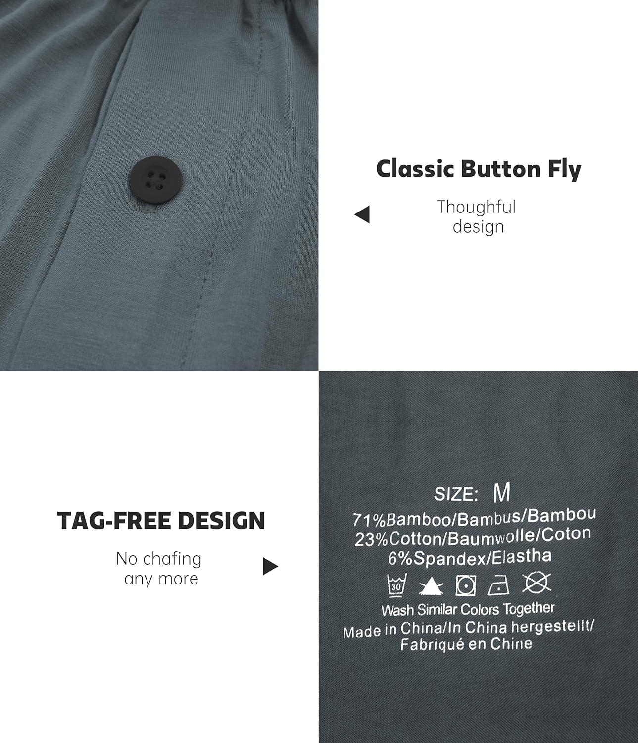 COLORFULLEAF Men's Pajama Pants Soft Comfy Bamboo Rayon & Cotton Summer Shorts For Men Knit Lounge Bottoms with Pockets - Image 3