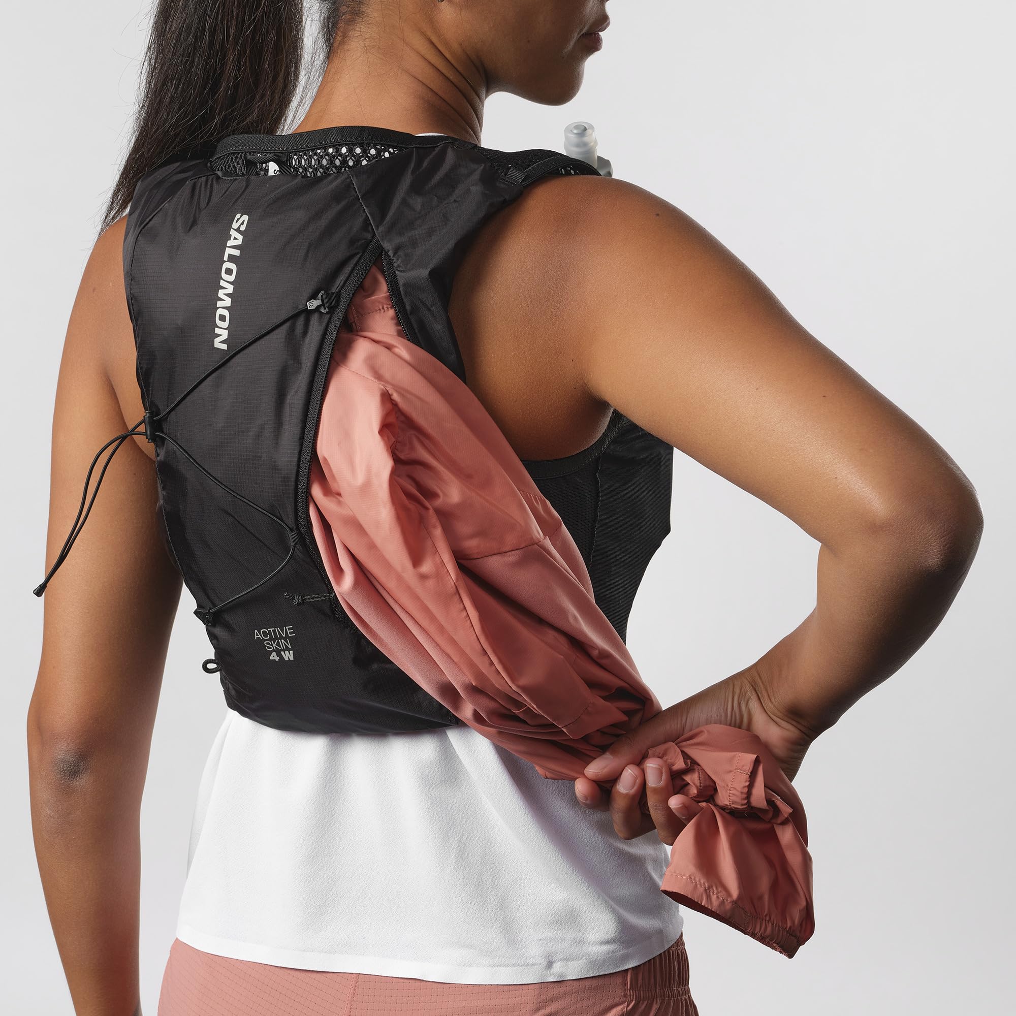 Salomon Active Skin 4 Damen, SensiFit frauenspezifische Passform, Brusttaschen mit einfacher Flüssigkeitszufuhr, sichere Aufbewahrung mit benutzerdefinierter Köcherkompatibilität, Trailrunning-Weste