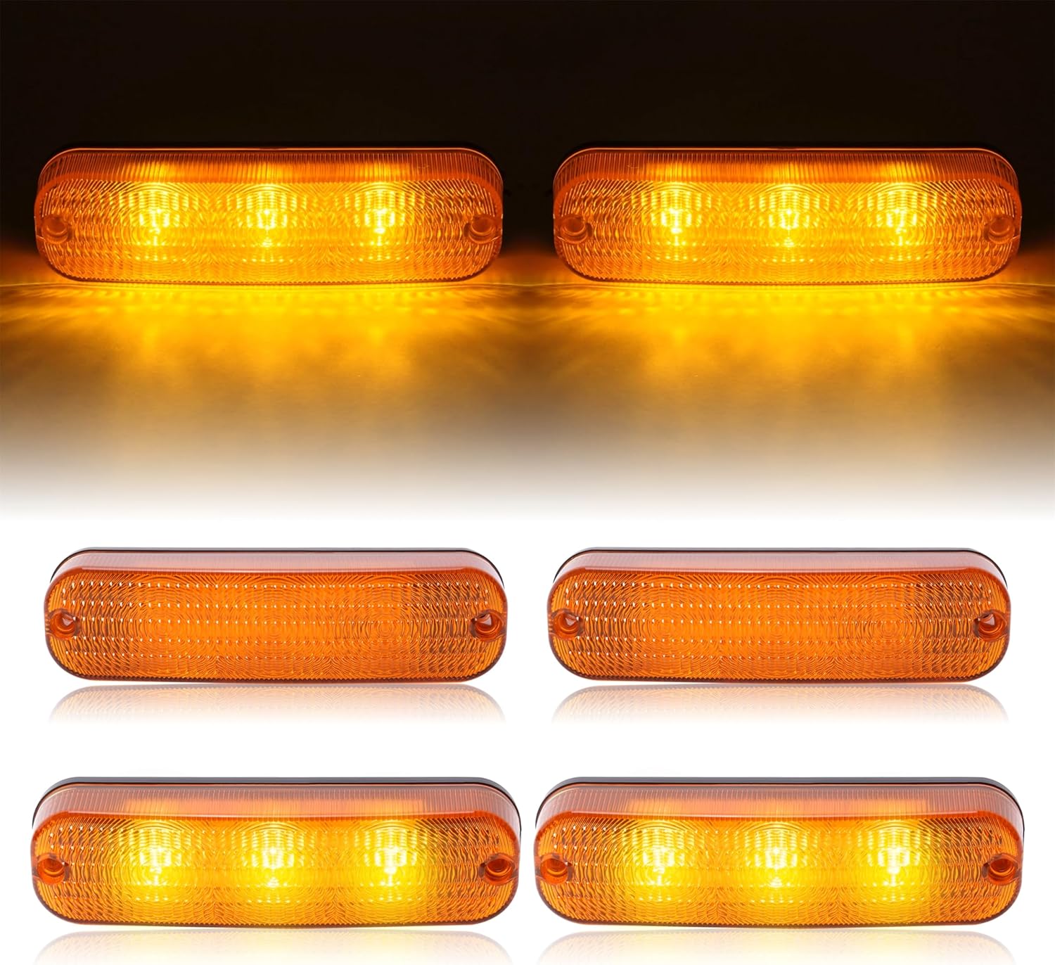 HECASA 4Pcs LED Flashing Amber Cab Light AR60250 Compatible with John Deere Tractor 4040 4240 4440 4640 4030 4230 4430 4630 4640 4650 4755 4760 4840 4850 4955 4960 LED Warning Light