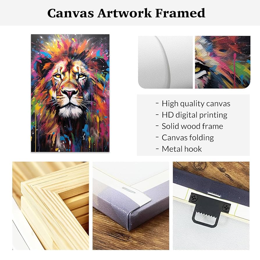 Amazon.com: ZXHYWYM Abstract Lion Wall Art Colorful Lion