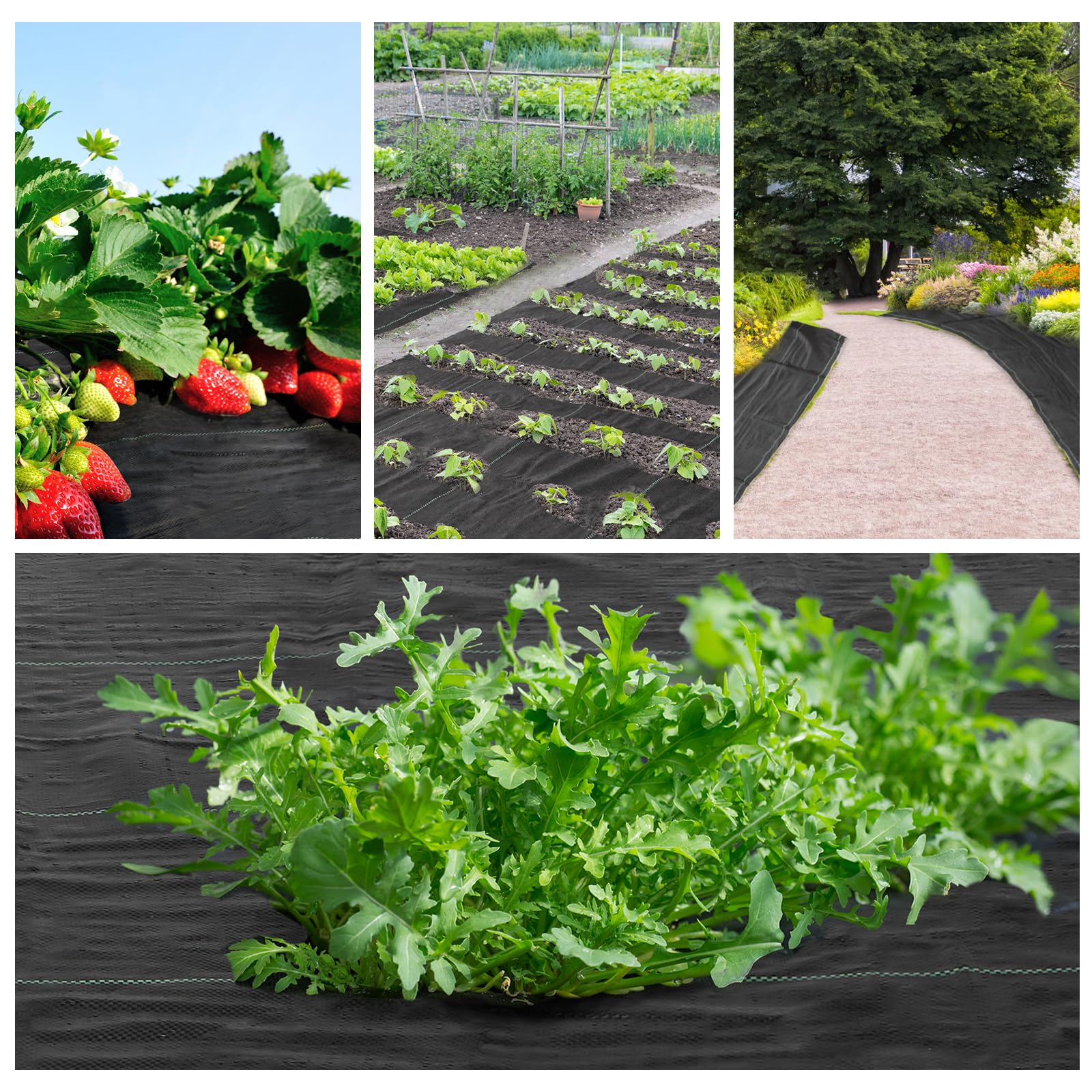 ABQ Weed Barrier Landscape Fabric 2.67Ft×100Ft (260sqft), 3.2oz Heavy Duty Weed Block Gardening Mat, Garden Weed Control Ground Cover Cloth Fabric for Outdoor Underlayment Driveway